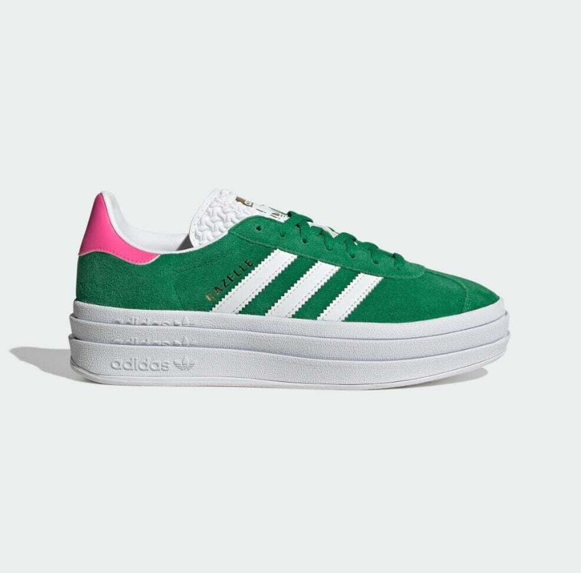 adidas Originals GAZELLE BOLD green/footwear white/pink Women's Sneakers US 5-11