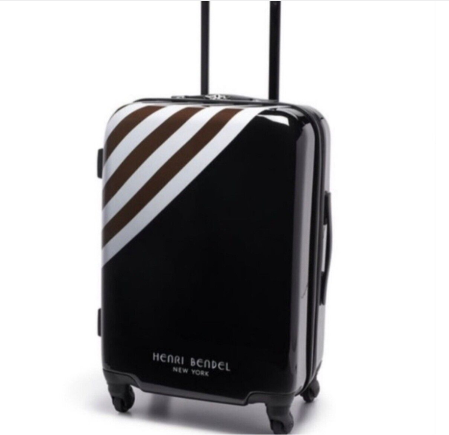 Henri Bendel New York Black with Brown & White StripeHard-Sided Luggage Wheelie