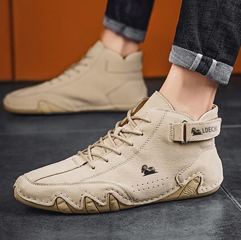 Men Casual Shoes Comfortable Ankle Boots Fashion Loafers Flat Lace Up Sneakers
