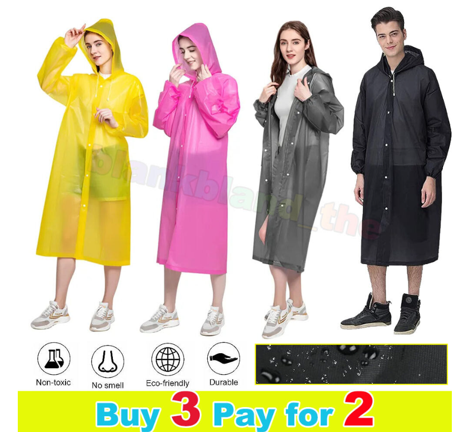 Raincoat Poncho Reusable Plastic Adult Camping Festival Rain Coat Waterproof