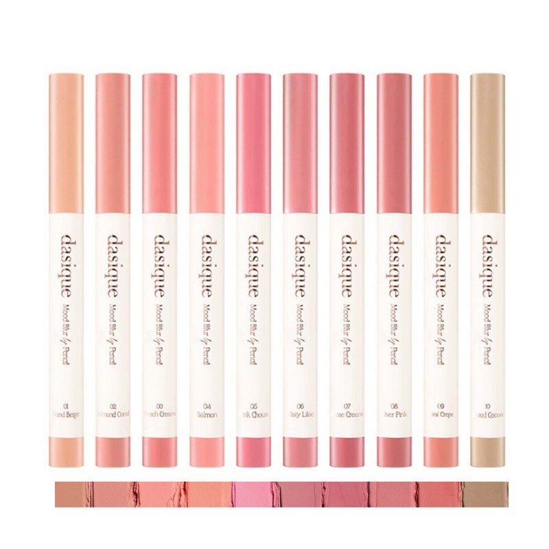 DASIQUE Mood Blur Lip Pencil 0.9g 10 colors K-Beauty Vegan Lip Stick